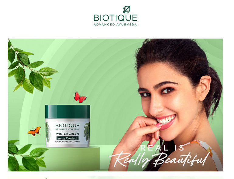 Biotique winter green acne control spot correction cream 15g A+ image