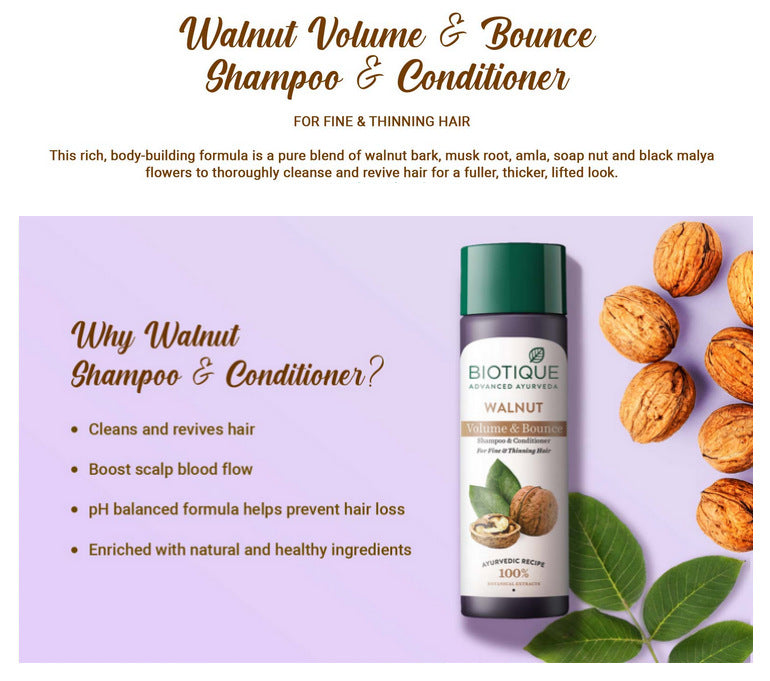 Walnut volume & bounce shampoo and conditioner A+ image