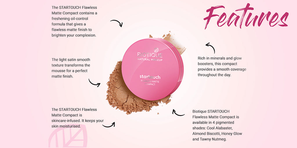 Biotique natural makeup startouch flawless matte compact, tawny nutmeg, 9g A+ image