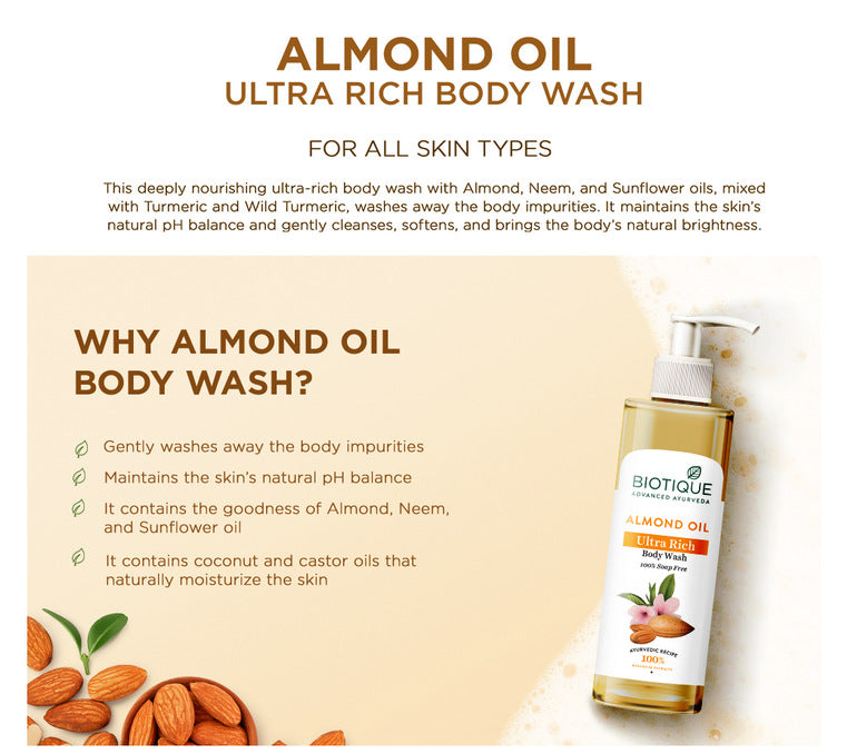 Almond oil ultra rich body wash A+ image