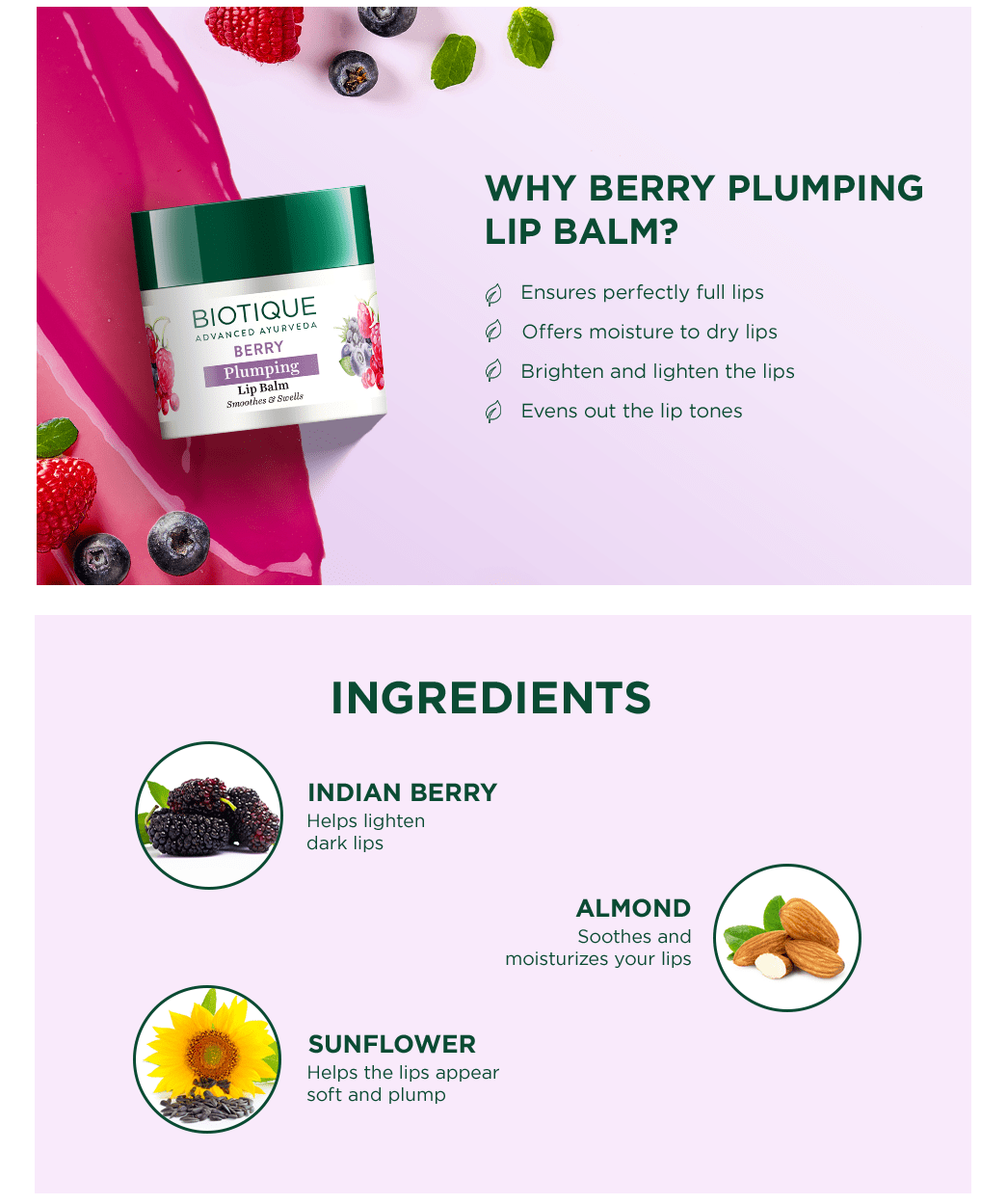 Berry plumping lip balm 12g