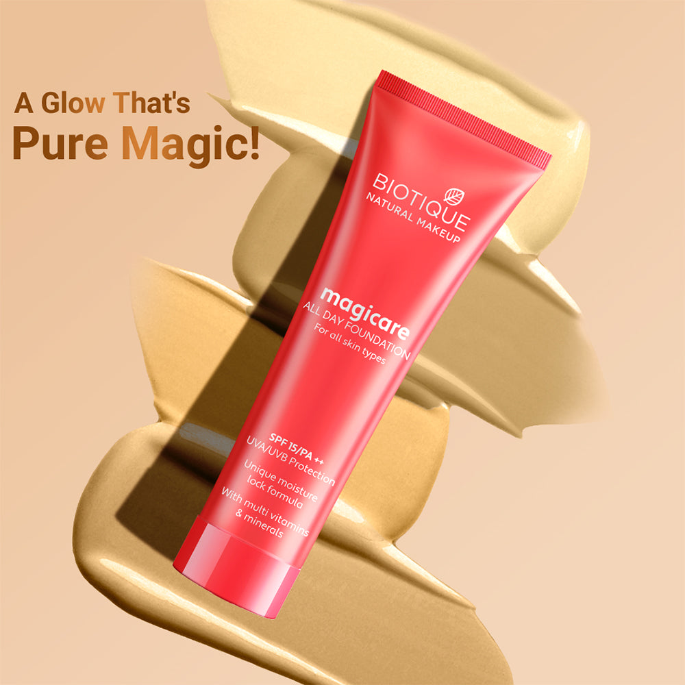 Biotique natural makeup magicare all day foundation, gypsum, 30ml
