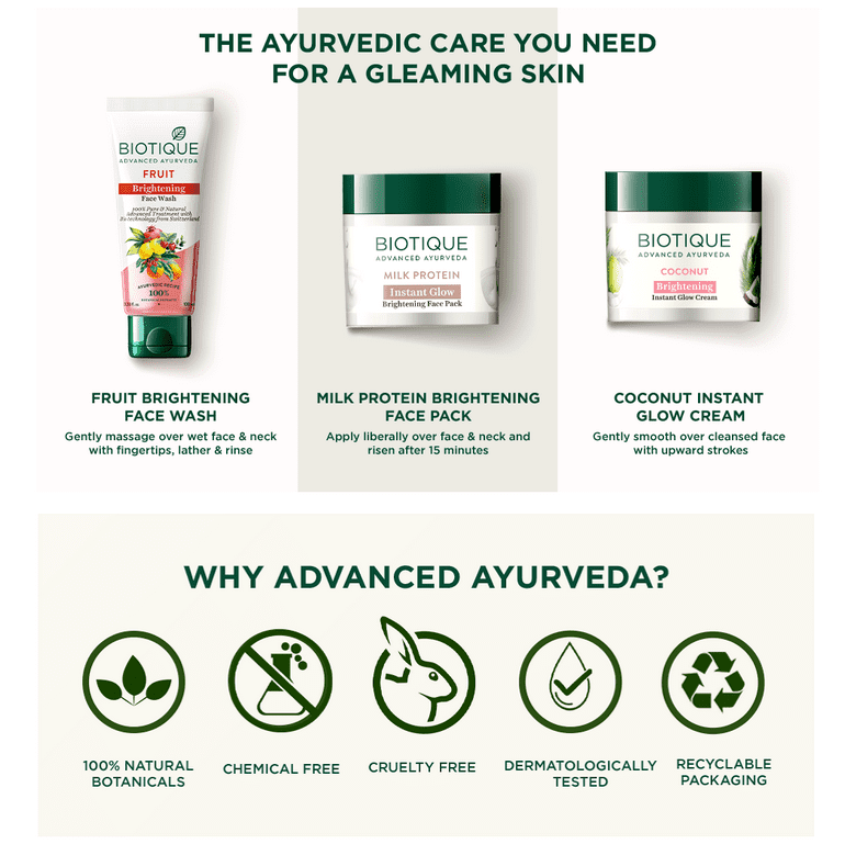 Milk protein instant glow brightening face pack