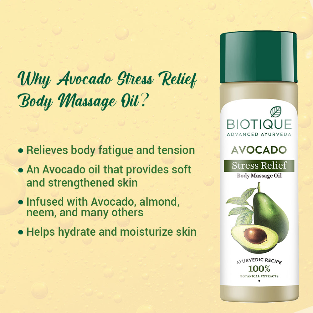 Avocado stress relief body massage oil- 200ml