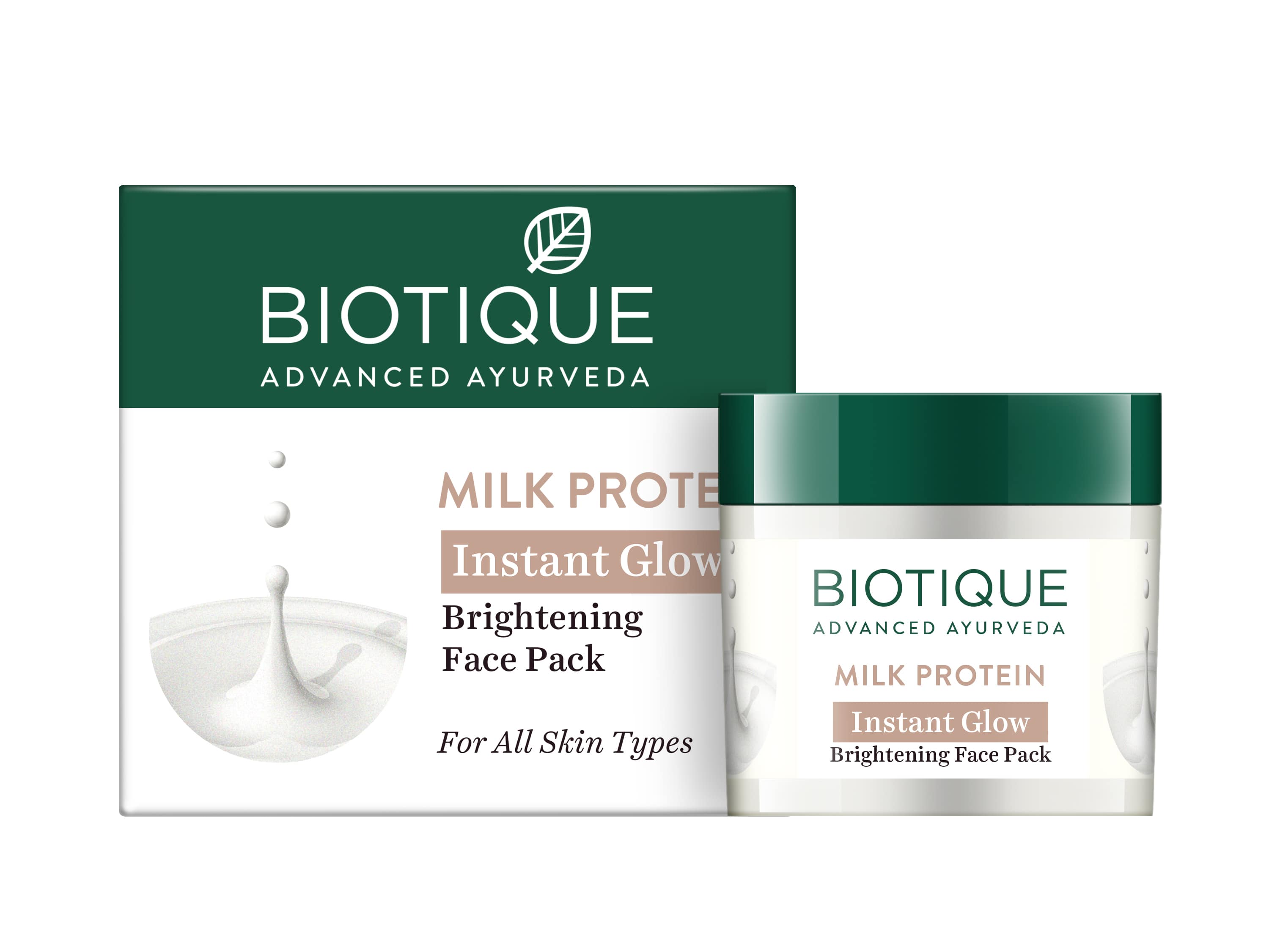 Milk protein instant glow brightening face pack