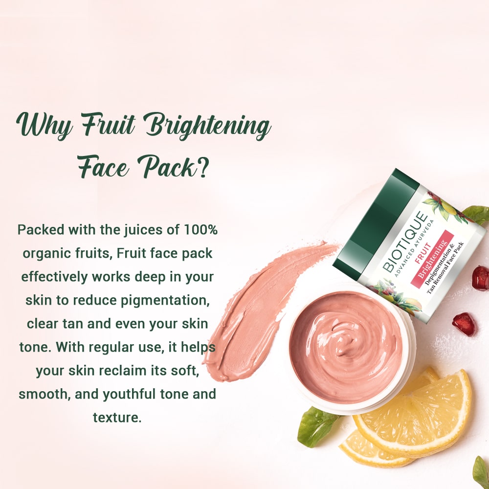 Fruit brightening depigmentation & tan removal face pack