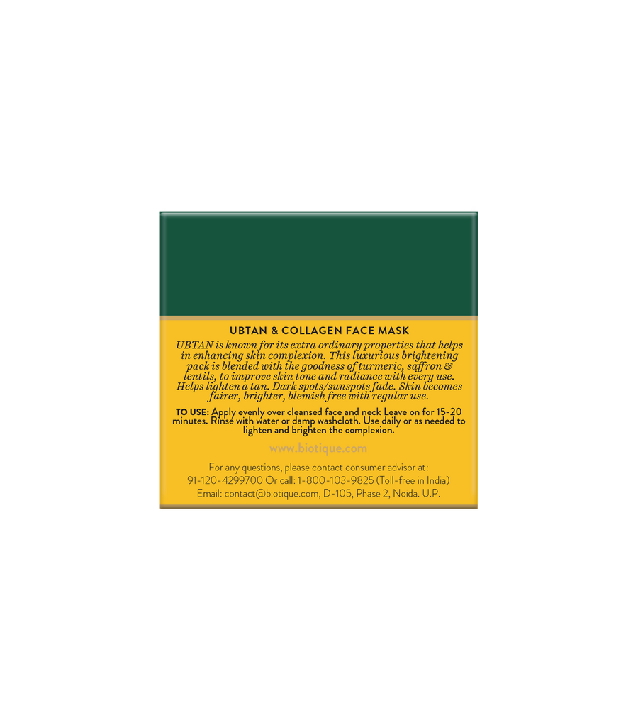BIOTIQUE UBTAN & COLLAGEN Face Mask 50g