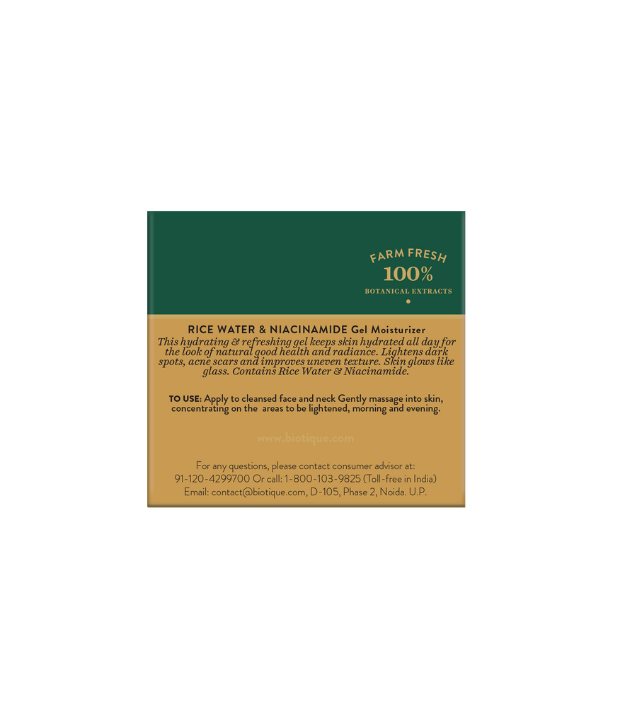 BIOTIQUE RICE WATER & NIACINAMIDE Gel Moisturizer 50ml