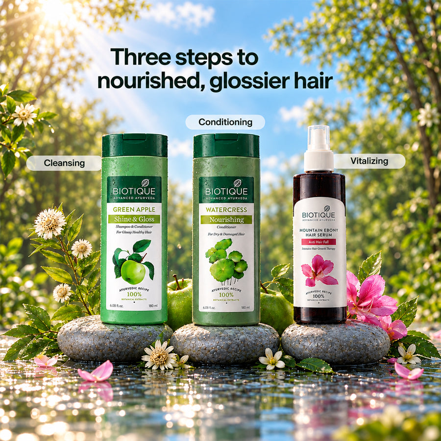 Green Apple Shine & Gloss Shampoo & Conditioner - 180ml (Pack of 2)