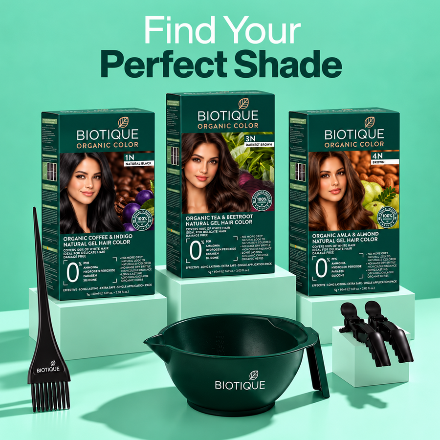 Organic Coffee & Indigo gel Hair color Powder 1N Natural Black (5g + 60ml)