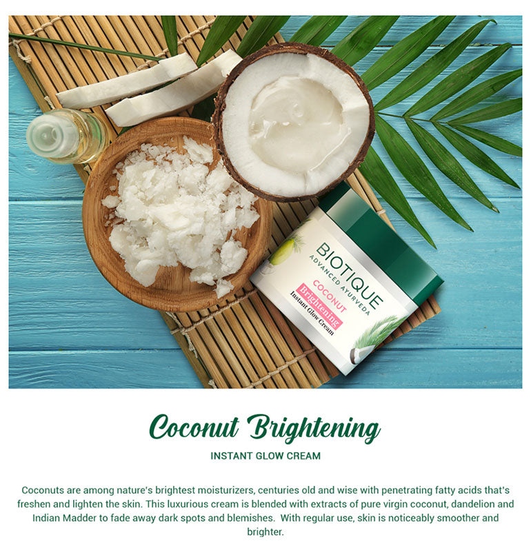 Coconut brightening instant glow cream A+ image