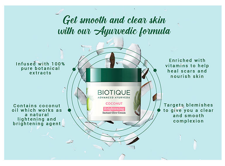 Coconut brightening instant glow cream A+ image