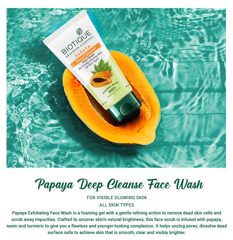 Papaya deep cleanse face wash A+ image
