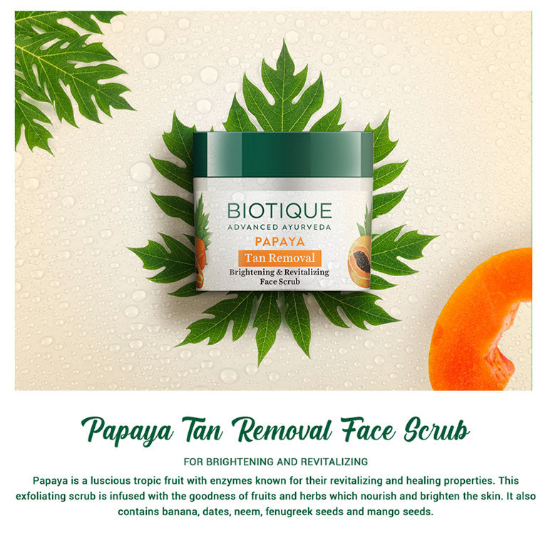 Papaya tan removal brightening & revitalizing face scrub A+ image