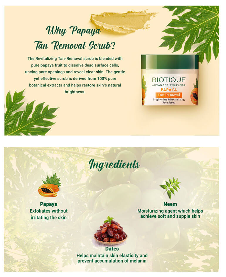 Papaya tan removal brightening & revitalizing face scrub A+ image