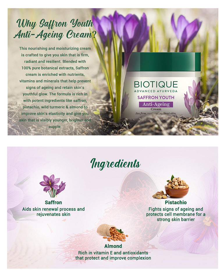 SAFFRON YOUTH Anti-Ageing Cream 100g ingredient