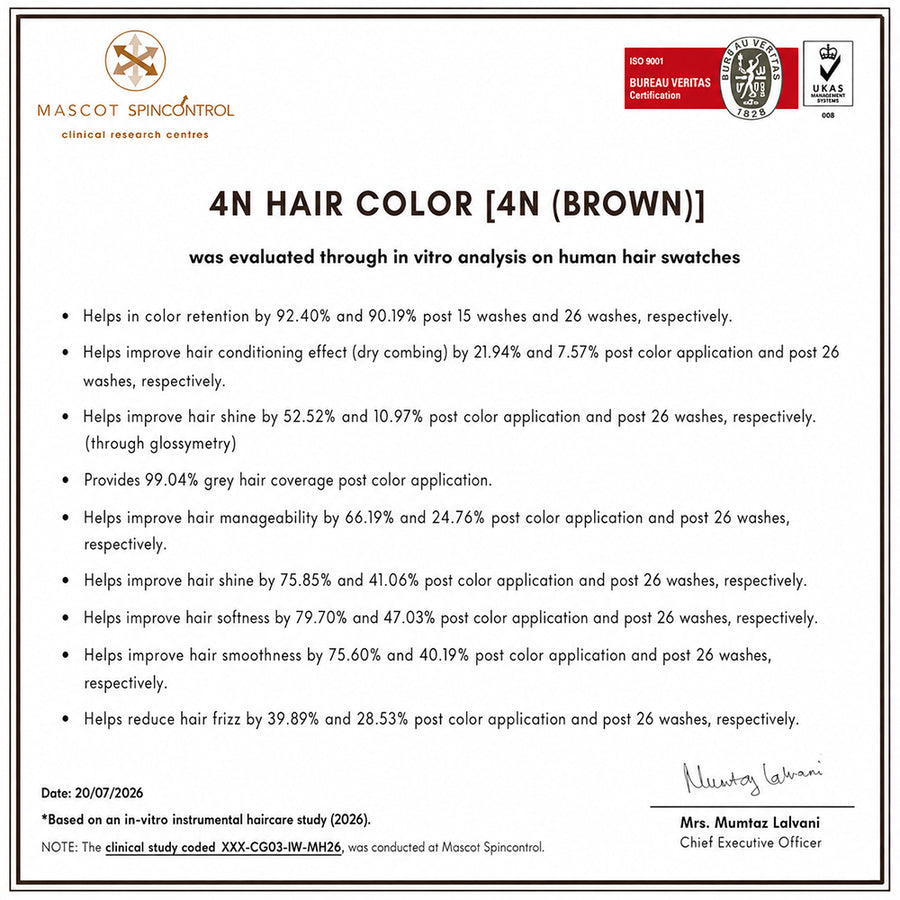 Pack of 3 Herbcolor 4N Brown 50 Gm +110 Ml