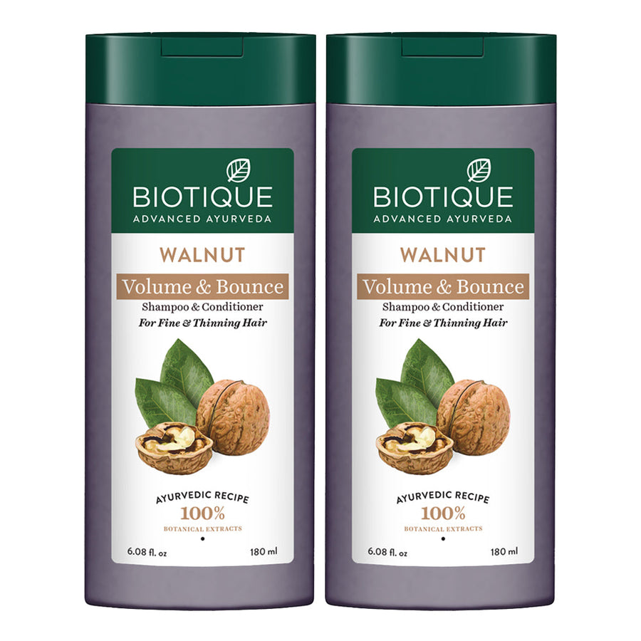 Walnut Volume & Bounce Shampoo and Conditioner - 180ml (Pack of 2)