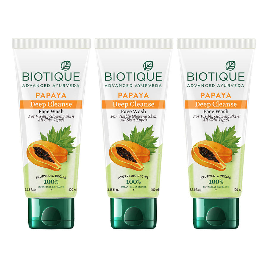 de tan face wash with papaya for deep cleanses