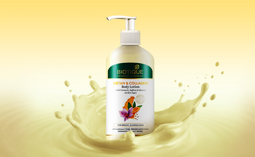 Biotique ubtan & collagen body lotion A+ image