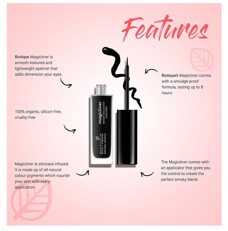 Biotique natural makeup magicliner, midnight black, 9ml A+ image