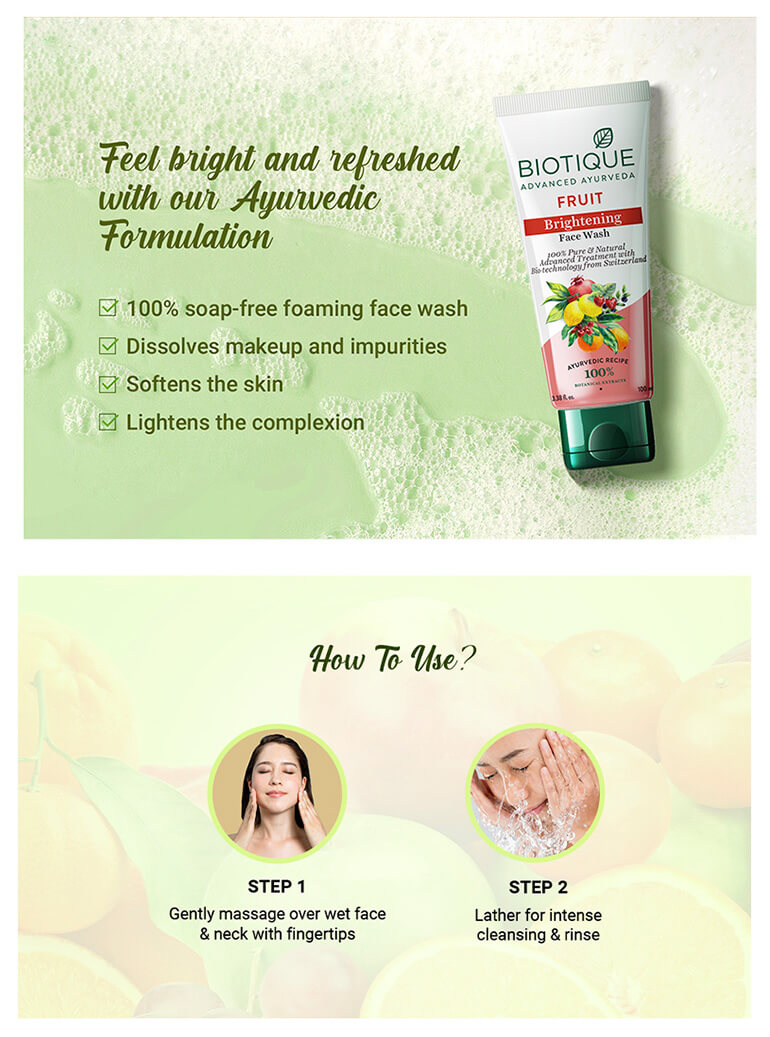 Fruit brightening face wash A+ image