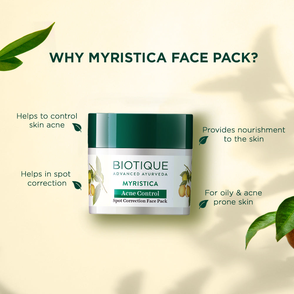 Myristica acne control spot correction face pack 20gm A+ image