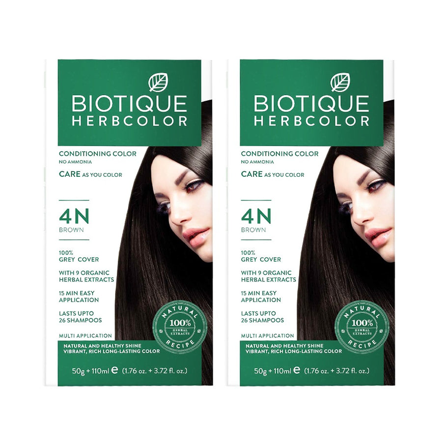 Biotique Herbcolor 4N Brown Combo
