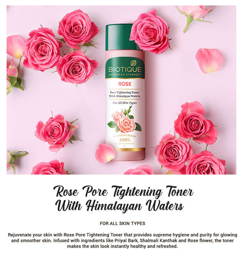 Rose pore tightening toner with himalayan waters120ml A+ image