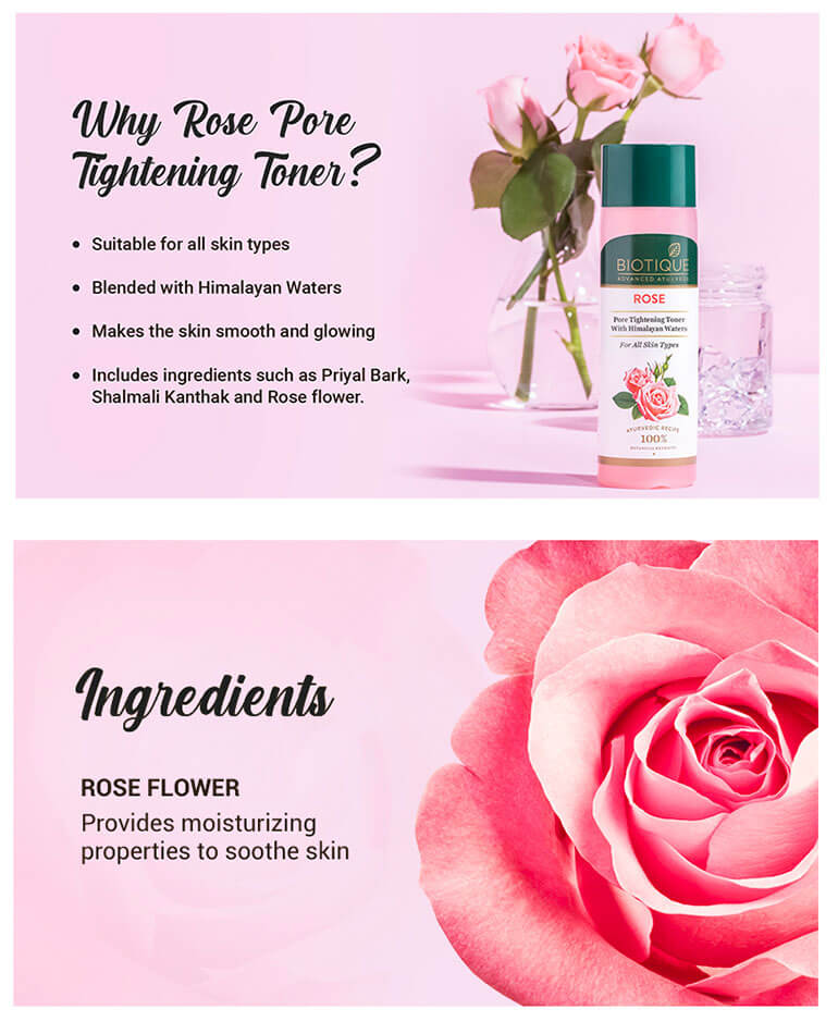 Rose pore tightening toner with himalayan waters120ml A+ image