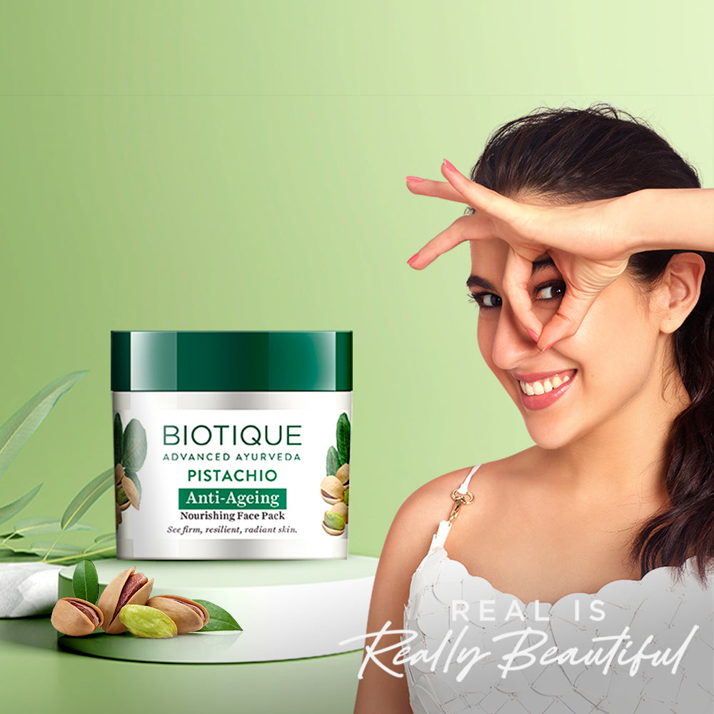 Pistachio anti ageing nourishing face pack A+ image