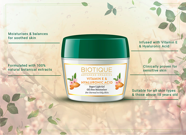 Vitamin e & hyaluronic acid super light gel oil-free moisturiser A+ image