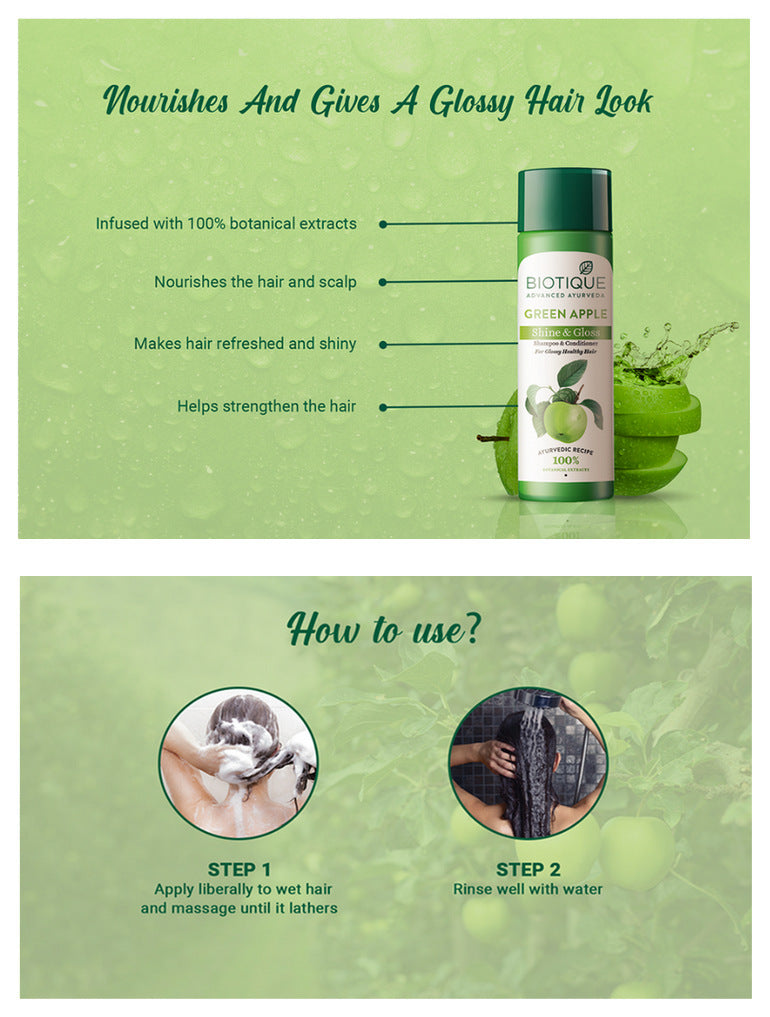 Green apple shine & gloss shampoo & conditioner A+ image
