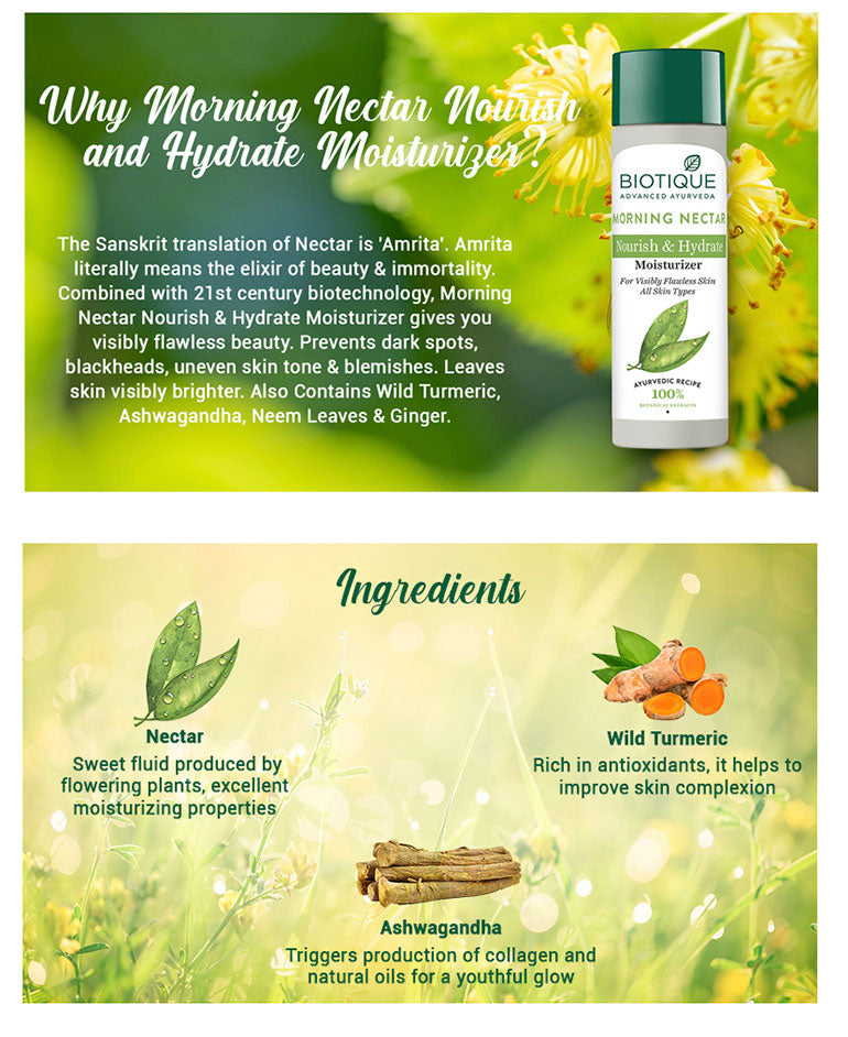 MORNING NECTAR Nourish & Hydrate Moisturizer 190ml (Pack of 2) ingredient