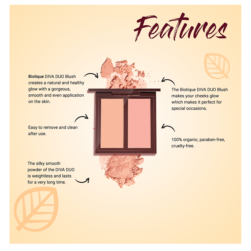 Biotique natural makeup diva duo blush, pastel n peach, 9g A+ image