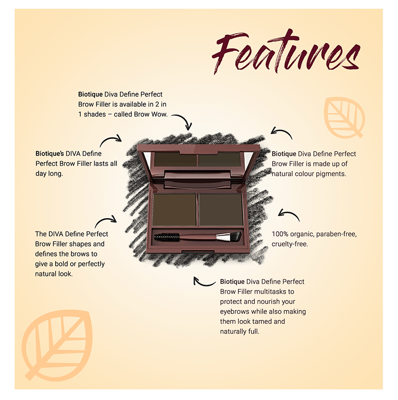 Biotique natural makeup diva define perfect brow filler, mocha espresso, 3g A+ image