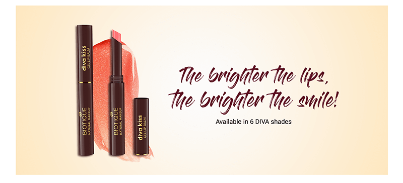 Biotique natural makeup diva kiss gel lip balm, grapefruit punch orange A+ image