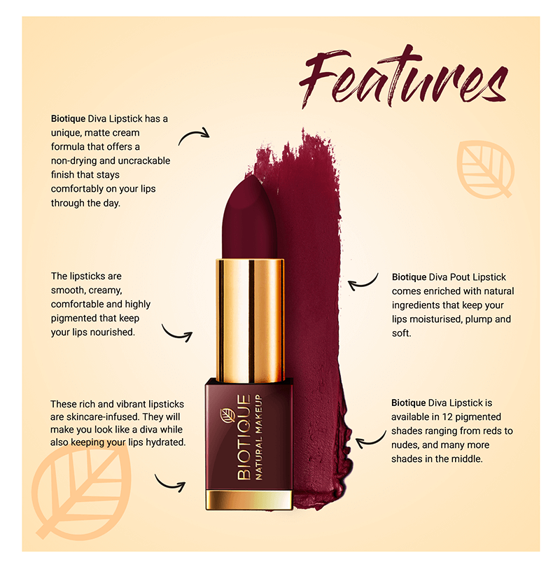 Biotique natural makeup diva pout lipstick, color me pink, 4g A+ image