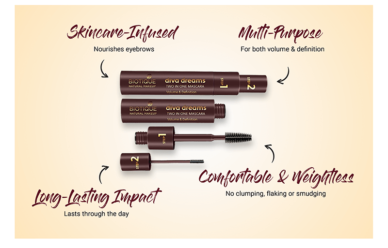 Biotique natural makeup diva dreams two in one mascara, 9ml A+ image