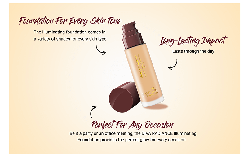 Biotique natural makeup diva radiance illuminating foundation, creamy oatmeal, 30ml A+ image