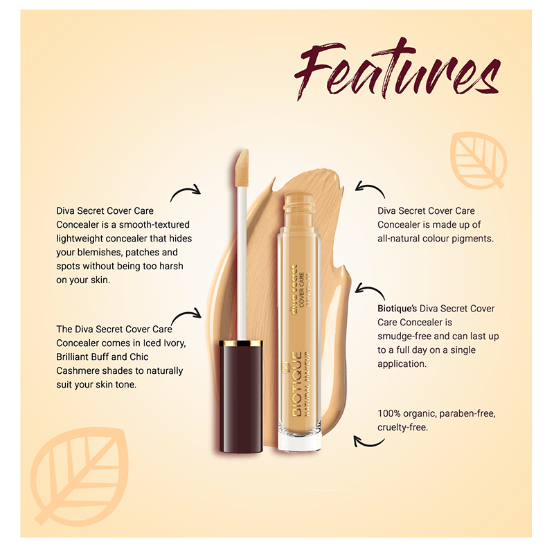 Biotique natural makeup diva secret cover care concealer, iced ivory, 3.5ml A+ image