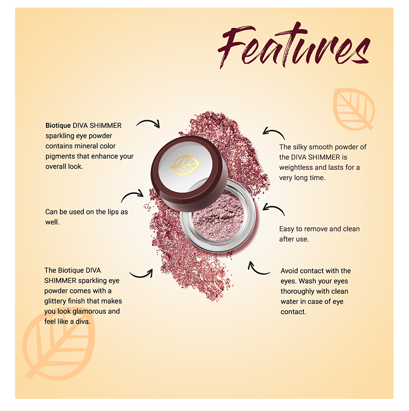 Biotique natural makeup diva glimmer sparkling eyeshadow, amber blaze, 1.5g A+ image