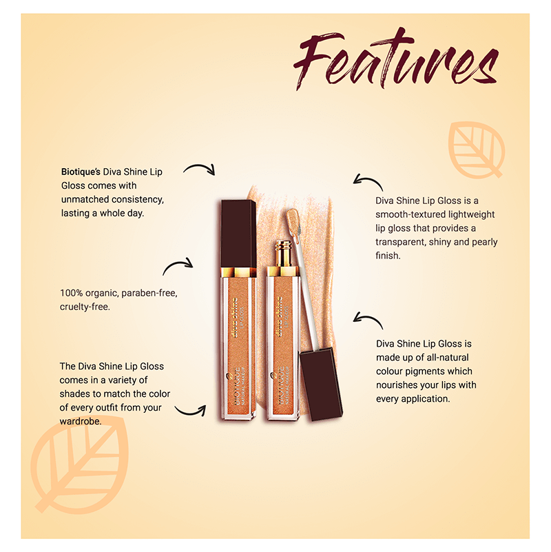 Biotique natural makeup diva shine lip gloss, sugar plum maroon A+ image