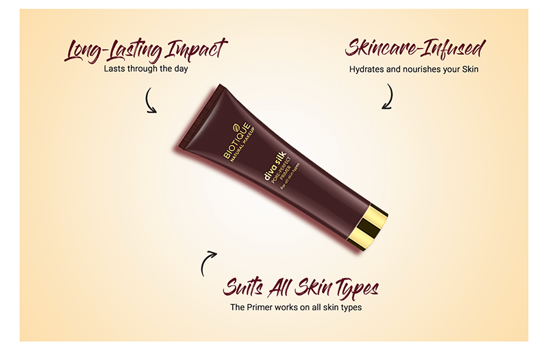 Biotique natural makeup diva silk pore perfect primer, 30ml A+ image