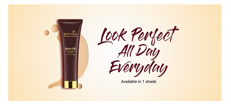 Biotique natural makeup diva silk pore perfect primer, 30ml A+ image