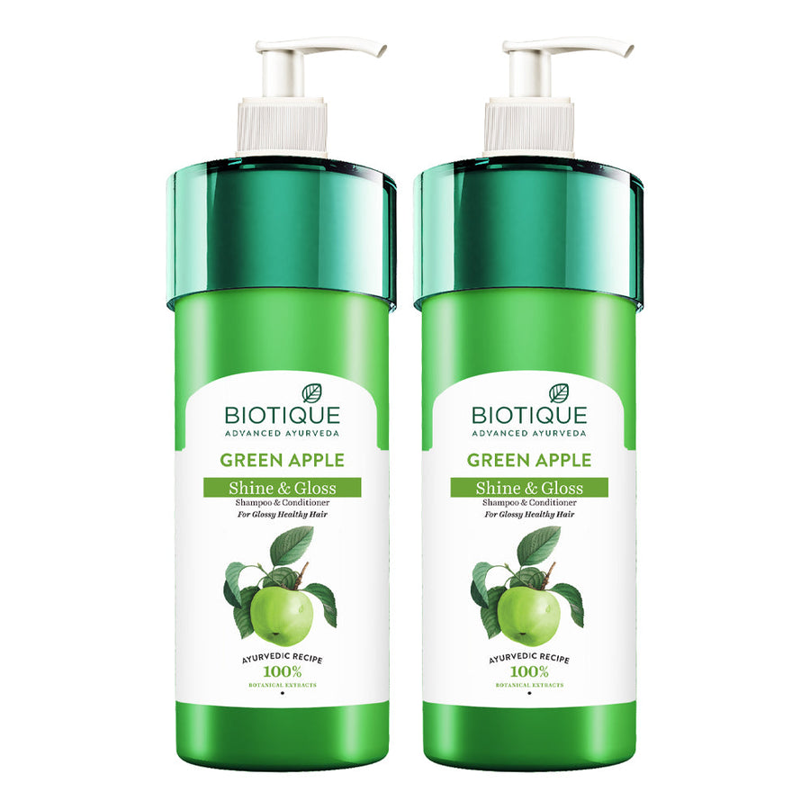 Green Apple Shine & Gloss Shampoo & Conditioner - 800ml (Pack of 2)