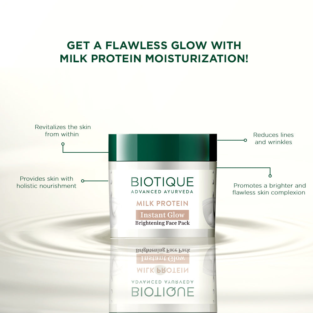 Milk protein instant glow brightening face pack A+ image