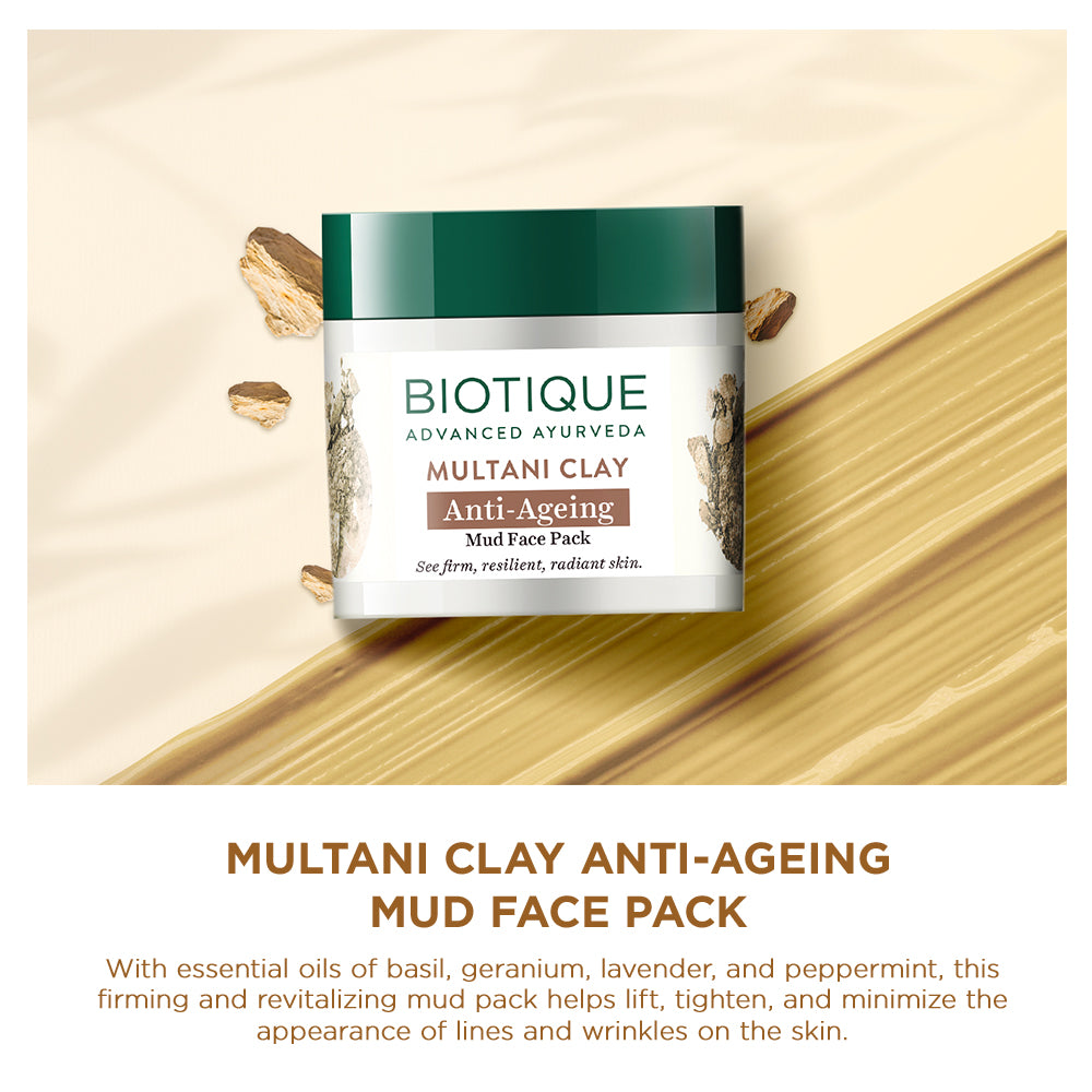 Multani clay anti-ageing mud face pack 75g A+ image