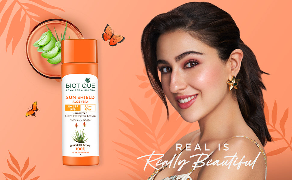 Sun shield aloe vera 30+spf sunscreen cream 50g A+ image