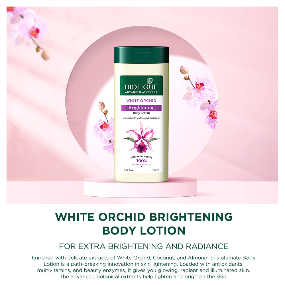White orchid brightening body lotion for extra brightening & radiance 180ml A+ image